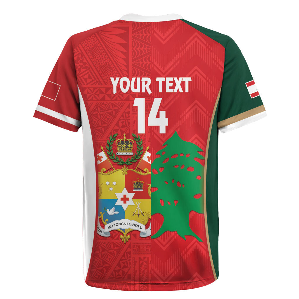Custom Rugby Tonga and Lebanon Rugby Jersey Mate Maa Tonga Cedars Together LT14 - Polynesian Pride