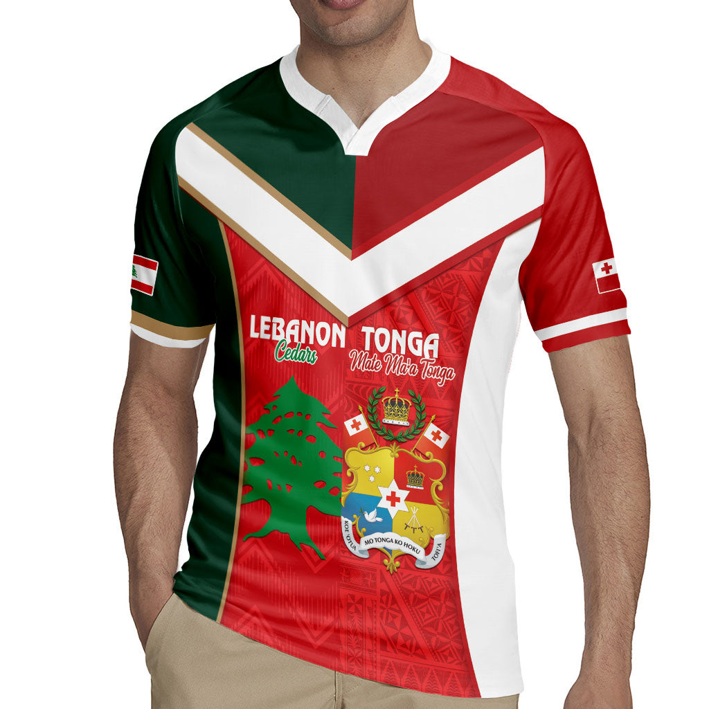 Custom Rugby Tonga and Lebanon Rugby Jersey Mate Maa Tonga Cedars Together LT14 - Polynesian Pride