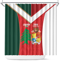 Rugby Tonga and Lebanon Shower Curtain Mate Maa Tonga Cedars Together LT14 Multicolor - Polynesian Pride
