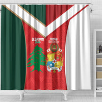 Rugby Tonga and Lebanon Shower Curtain Mate Maa Tonga Cedars Together LT14 - Polynesian Pride