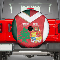 Rugby Tonga and Lebanon Spare Tire Cover Mate Maa Tonga Cedars Together LT14 - Polynesian Pride