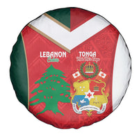 Rugby Tonga and Lebanon Spare Tire Cover Mate Maa Tonga Cedars Together LT14 - Polynesian Pride