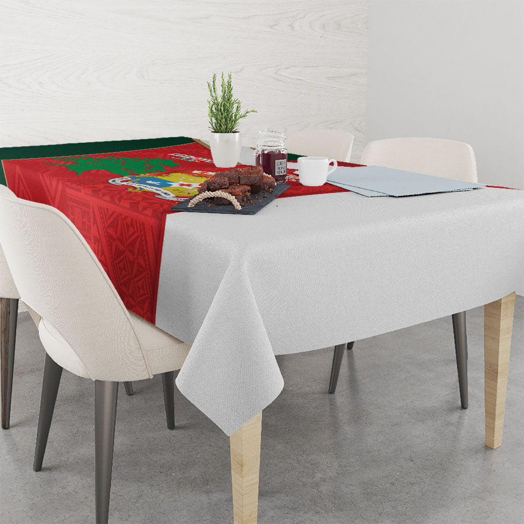 Rugby Tonga and Lebanon Tablecloth Mate Maa Tonga Cedars Together LT14 - Polynesian Pride