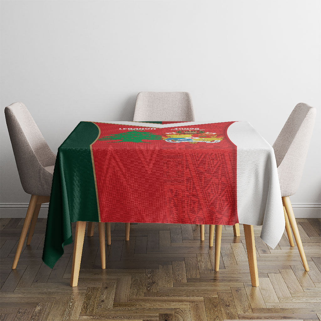 Rugby Tonga and Lebanon Tablecloth Mate Maa Tonga Cedars Together LT14 - Polynesian Pride