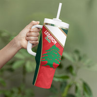Rugby Tonga and Lebanon Tumbler With Handle Mate Maa Tonga Cedars Together LT14 - Polynesian Pride
