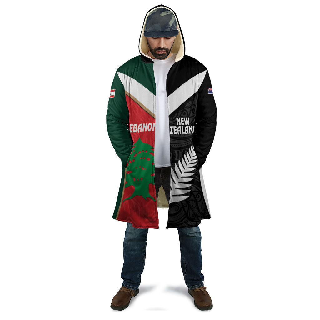 Custom Rugby New Zealand and Lebanon Cloak All Black Cedars Together LT14 - Polynesian Pride