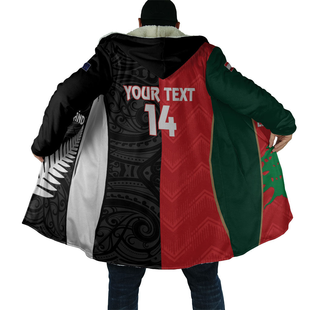 Custom Rugby New Zealand and Lebanon Cloak All Black Cedars Together LT14 - Polynesian Pride
