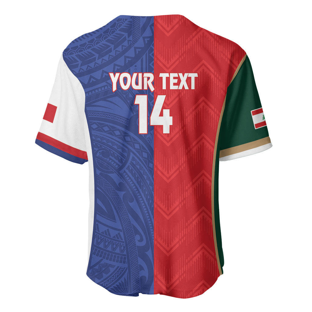 Custom Rugby Samoa and Lebanon Baseball Jersey Toa Samoa Cedars Together LT14 - Polynesian Pride
