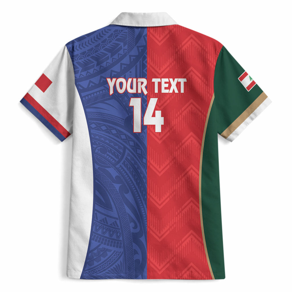 Custom Rugby Samoa and Lebanon Hawaiian Shirt Toa Samoa Cedars Together LT14 - Polynesian Pride