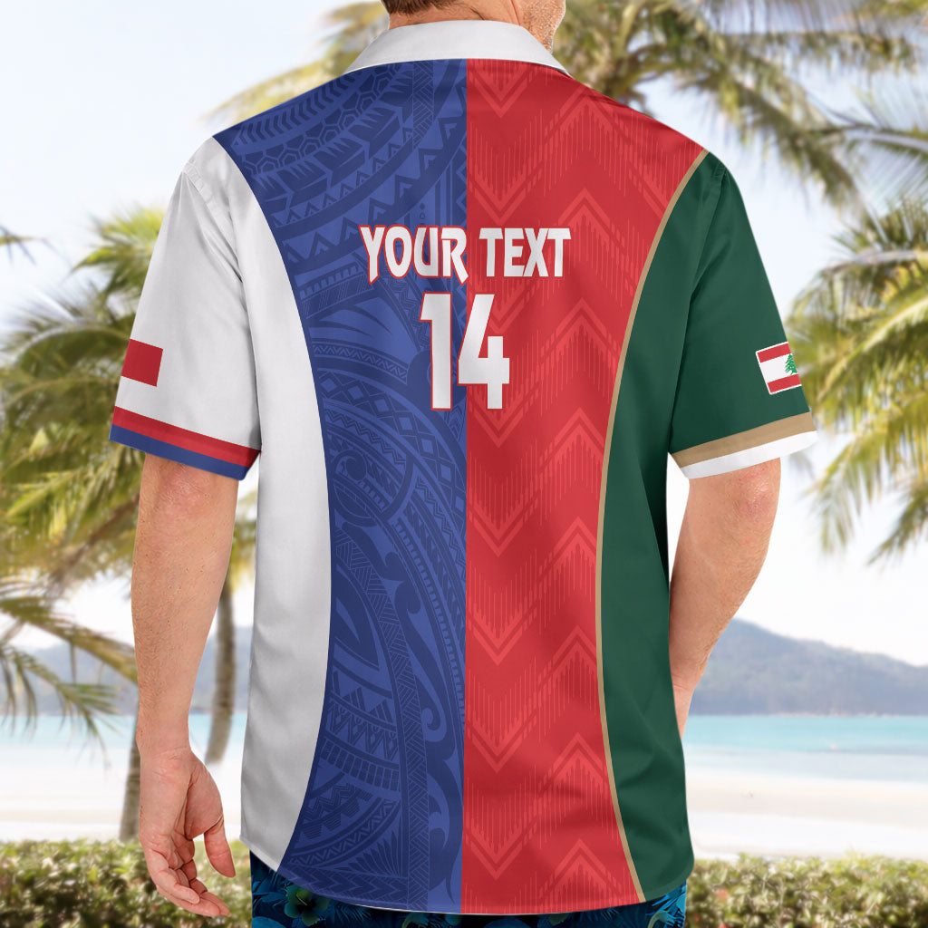 Custom Rugby Samoa and Lebanon Hawaiian Shirt Toa Samoa Cedars Together LT14 - Polynesian Pride