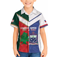 Custom Rugby Samoa and Lebanon Hawaiian Shirt Toa Samoa Cedars Together LT14 - Polynesian Pride