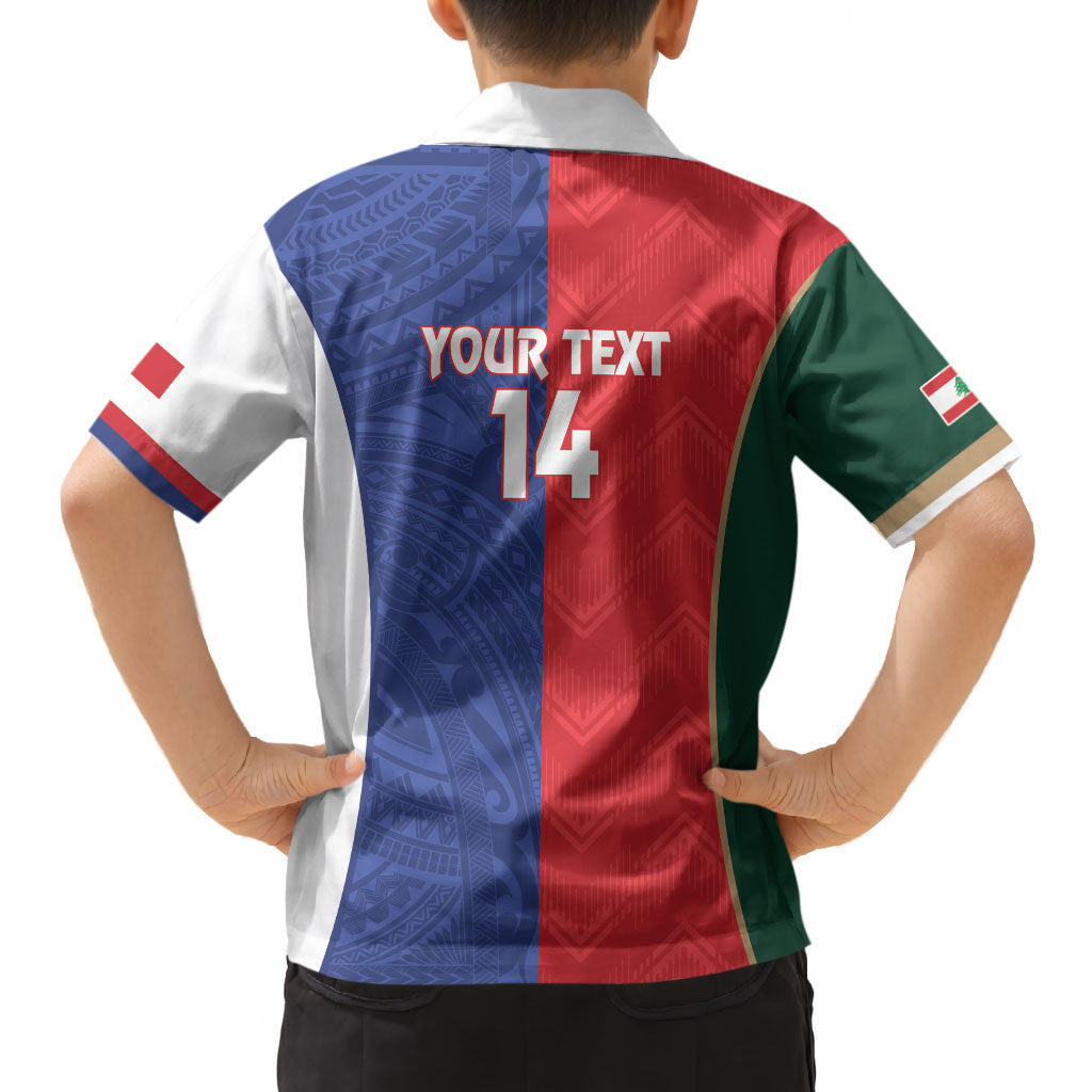 Custom Rugby Samoa and Lebanon Hawaiian Shirt Toa Samoa Cedars Together LT14 - Polynesian Pride