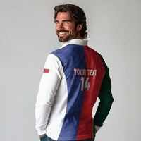 Custom Rugby Samoa and Lebanon Long Sleeve Polo Shirt Toa Samoa Cedars Together LT14 - Polynesian Pride