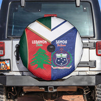 Rugby Samoa and Lebanon Spare Tire Cover Toa Samoa Cedars Together LT14 Multicolor - Polynesian Pride