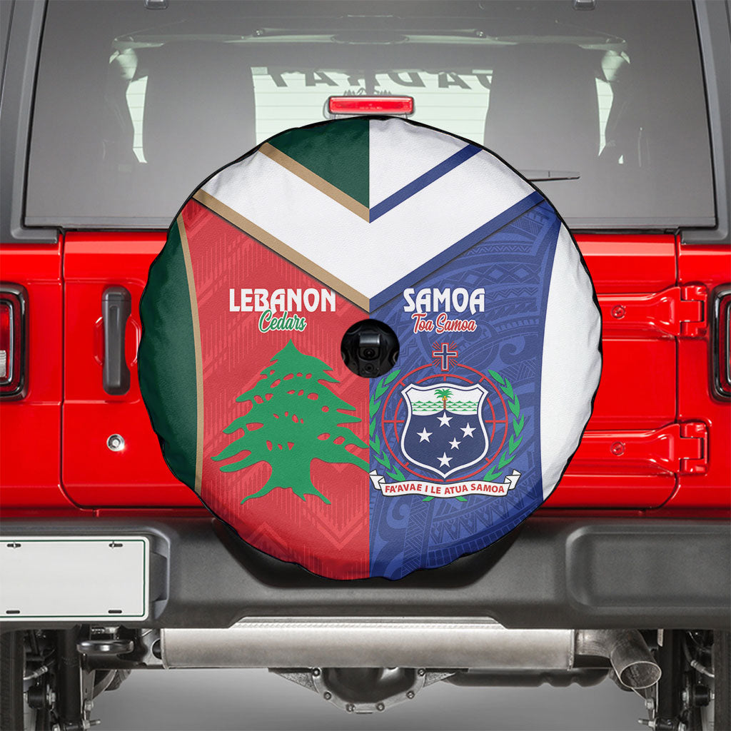 Rugby Samoa and Lebanon Spare Tire Cover Toa Samoa Cedars Together LT14 - Polynesian Pride