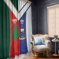 Rugby Samoa and Lebanon Window Curtain Toa Samoa Cedars Together LT14 - Polynesian Pride