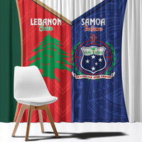 Rugby Samoa and Lebanon Window Curtain Toa Samoa Cedars Together LT14 - Polynesian Pride