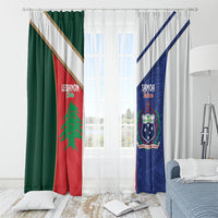 Rugby Samoa and Lebanon Window Curtain Toa Samoa Cedars Together LT14 - Polynesian Pride