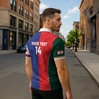 Custom Rugby Samoa and Lebanon Zipper Polo Shirt Toa Samoa Cedars Together LT14 - Polynesian Pride