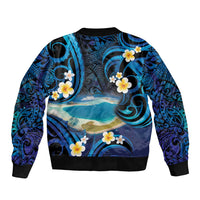 French Polynesia Tetiaroa Atoll Bomber Jacket Polynesian Curves Style