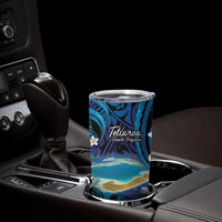 Personalised French Polynesia Tetiaroa Atoll Tumbler Cup Polynesian Curves Style