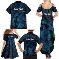 Personalised Tahiti Moorea Atoll Family Matching Summer Maxi Dress and Hawaiian Shirt Polynesian Sea Turtle LT14 - Polynesian Pride