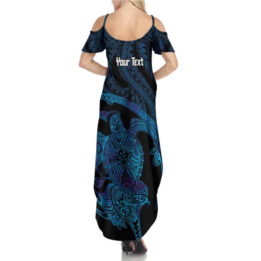Personalised Tahiti Moorea Atoll Family Matching Summer Maxi Dress and Hawaiian Shirt Polynesian Sea Turtle LT14 - Polynesian Pride