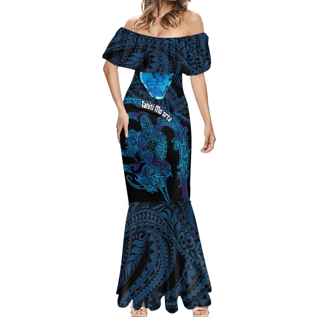 Personalised Tahiti Moorea Atoll Mermaid Dress Polynesian Sea Turtle LT14 - Polynesian Pride