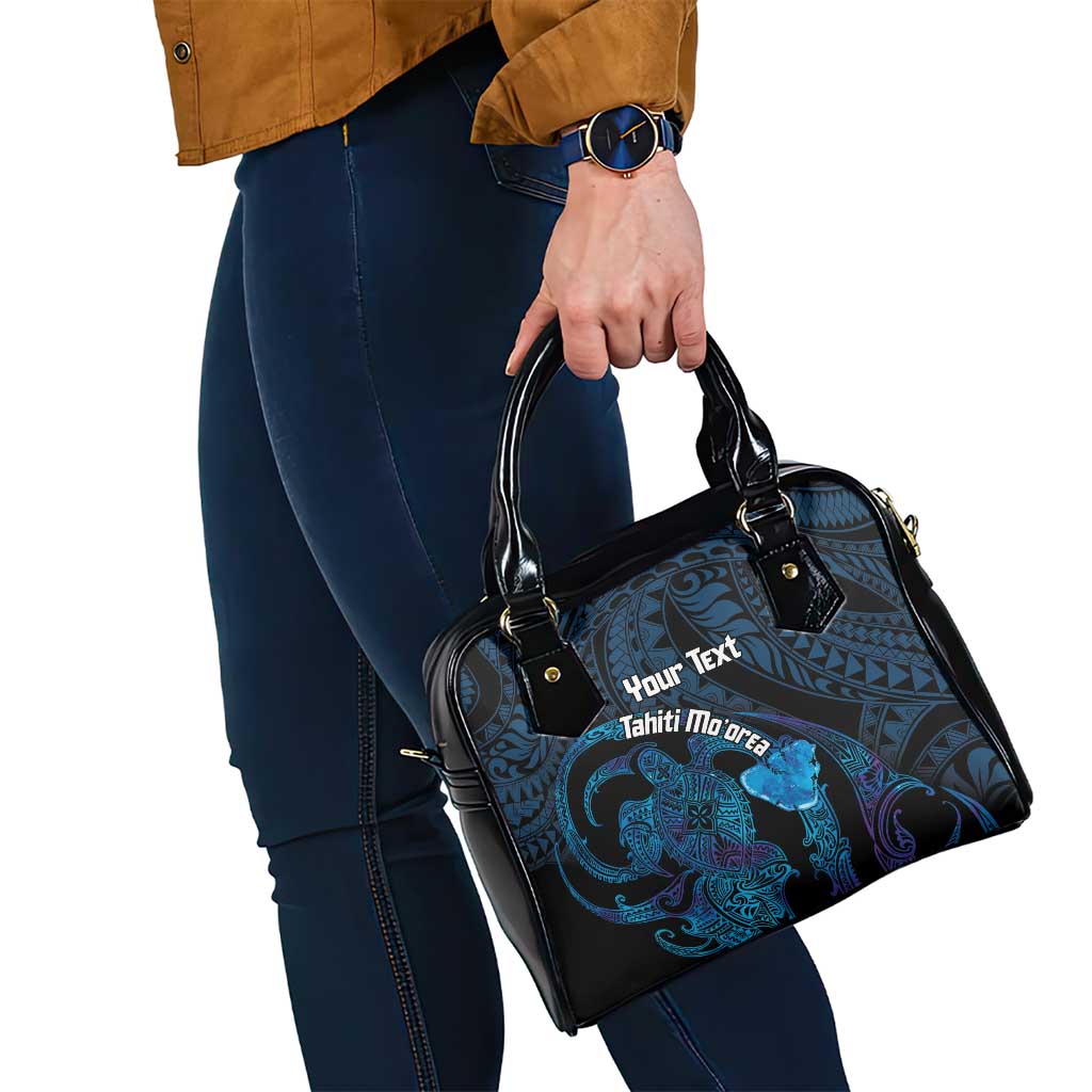 Personalised Tahiti Moorea Atoll Shoulder Handbag Polynesian Sea Turtle