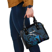 Personalised Tahiti Moorea Atoll Shoulder Handbag Polynesian Sea Turtle