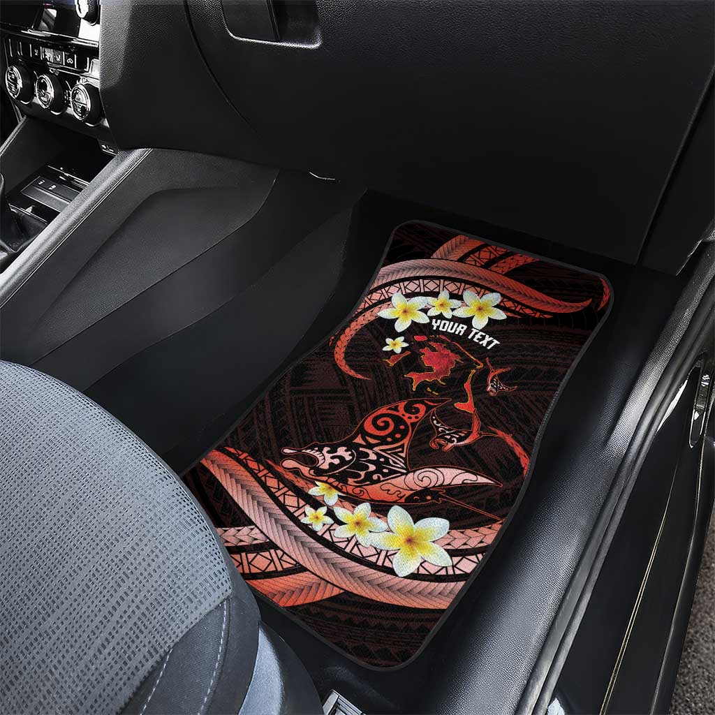 Personalised Tahiti Bora Bora Car Mats Manta Rays With Polynesian Plumeria