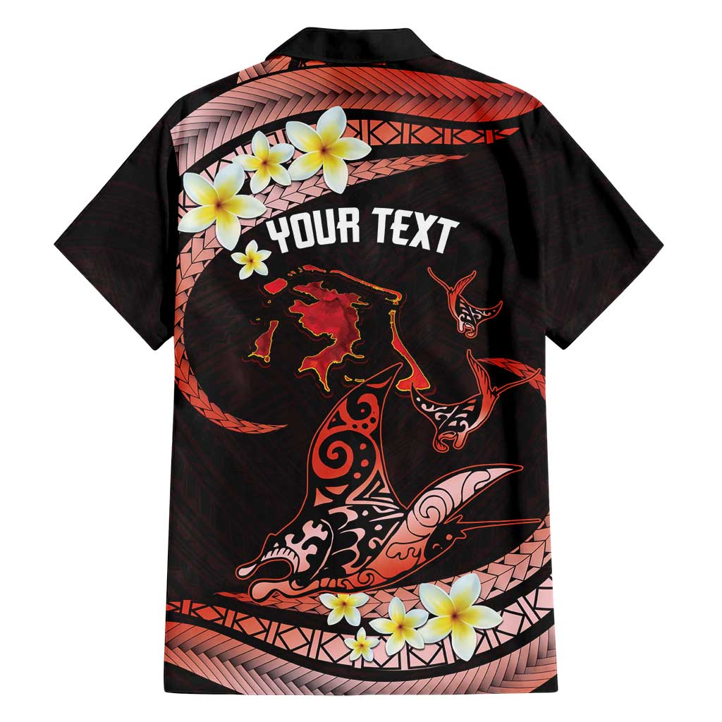 Personalised Tahiti Bora Bora Family Matching Long Sleeve Bodycon Dress and Hawaiian Shirt Manta Rays With Polynesian Plumeria LT14 - Polynesian Pride