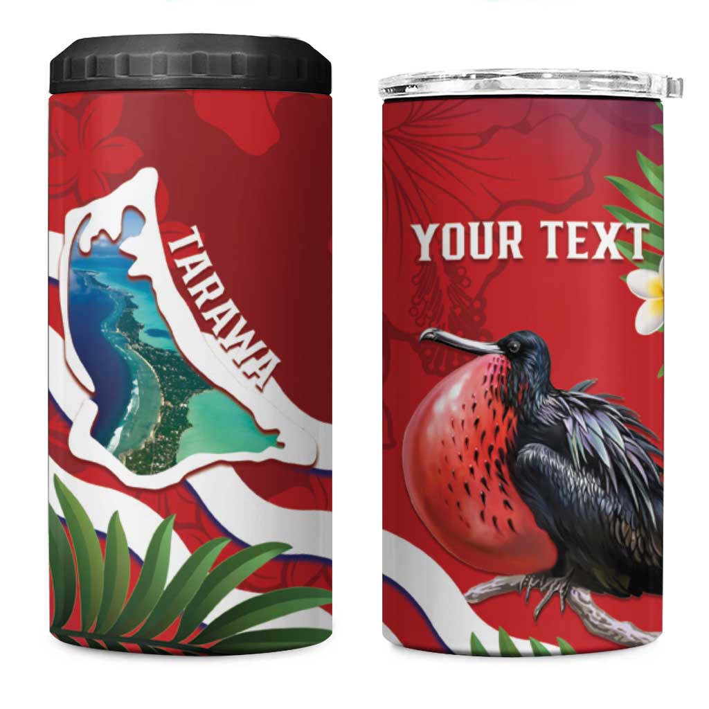 Personalised Kiribati Tarawa Atoll 4 in 1 Can Cooler Tumbler Frigate Bird With Map Tropical Style LT14 One Size: 16 oz Red - Polynesian Pride
