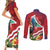 Personalised Kiribati Tarawa Atoll Couples Matching Short Sleeve Bodycon Dress and Long Sleeve Button Shirt Frigate Bird With Map Tropical Style