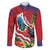 Personalised Kiribati Tarawa Atoll Family Matching Mermaid Dress and Hawaiian Shirt Frigate Bird With Map Tropical Style