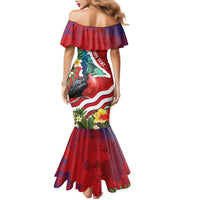 Personalised Kiribati Tarawa Atoll Family Matching Mermaid Dress and Hawaiian Shirt Frigate Bird With Map Tropical Style LT14 - Polynesian Pride