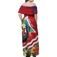 Personalised Kiribati Tarawa Atoll Family Matching Off Shoulder Maxi Dress and Hawaiian Shirt Frigate Bird With Map Tropical Style LT14 - Polynesian Pride