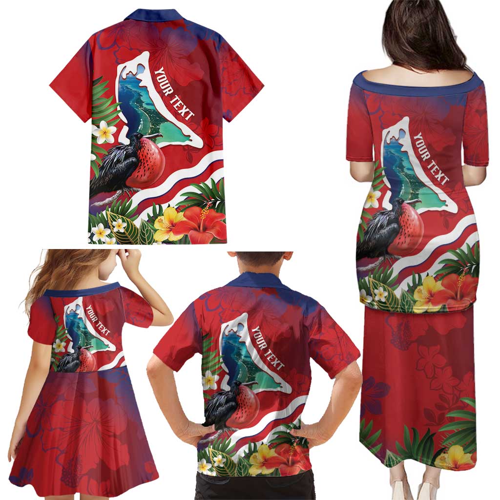 Personalised Kiribati Tarawa Atoll Family Matching Puletasi and Hawaiian Shirt Frigate Bird With Map Tropical Style LT14 - Polynesian Pride