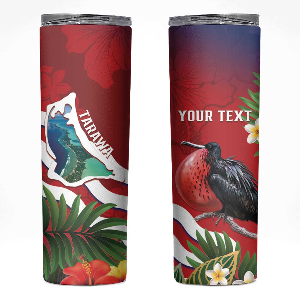 Personalised Kiribati Tarawa Atoll Skinny Tumbler Frigate Bird With Map Tropical Style LT14 Red - Polynesian Pride