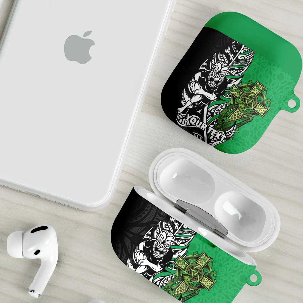 New Zealand and Ireland Rugby Custom AirPods Case Maori Tiki Fern Irish Celtic Cross LT14 - Polynesian Pride