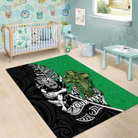 New Zealand and Ireland Rugby Custom Area Rug Maori Tiki Fern Irish Celtic Cross LT14 - Polynesian Pride