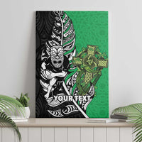 New Zealand and Ireland Rugby Custom Canvas Wall Art Maori Tiki Fern Irish Celtic Cross LT14 - Polynesian Pride