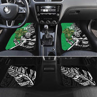 New Zealand and Ireland Rugby Custom Car Mats Maori Tiki Fern Irish Celtic Cross LT14 Set 4pcs Green - Polynesian Pride