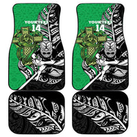 New Zealand and Ireland Rugby Custom Car Mats Maori Tiki Fern Irish Celtic Cross LT14 - Polynesian Pride