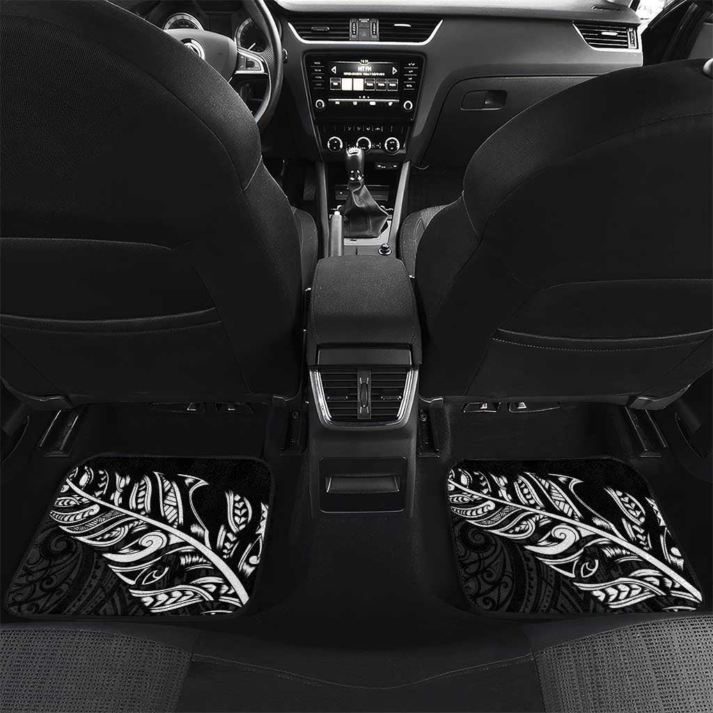 New Zealand and Ireland Rugby Custom Car Mats Maori Tiki Fern Irish Celtic Cross LT14 Set 2pcs - Back Green - Polynesian Pride