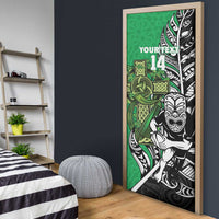 New Zealand and Ireland Rugby Custom Door Cover Maori Tiki Fern Irish Celtic Cross LT14 - Polynesian Pride