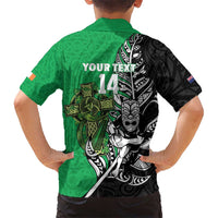 New Zealand and Ireland Rugby Custom Hawaiian Shirt Maori Tiki Fern Irish Celtic Cross LT14 - Polynesian Pride
