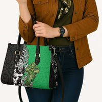 New Zealand and Ireland Rugby Custom Leather Bag Maori Tiki Fern Irish Celtic Cross LT14 - Polynesian Pride