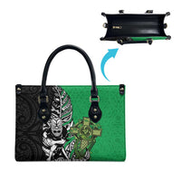 New Zealand and Ireland Rugby Custom Leather Bag Maori Tiki Fern Irish Celtic Cross LT14 - Polynesian Pride