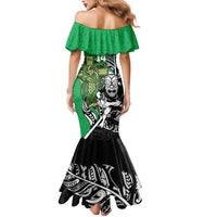New Zealand and Ireland Rugby Custom Mermaid Dress Maori Tiki Fern Irish Celtic Cross LT14 - Polynesian Pride
